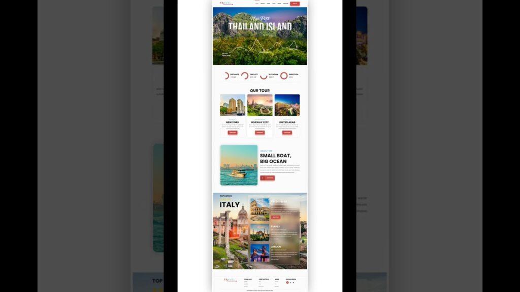 TRAVEL Tour Responsive Website Design