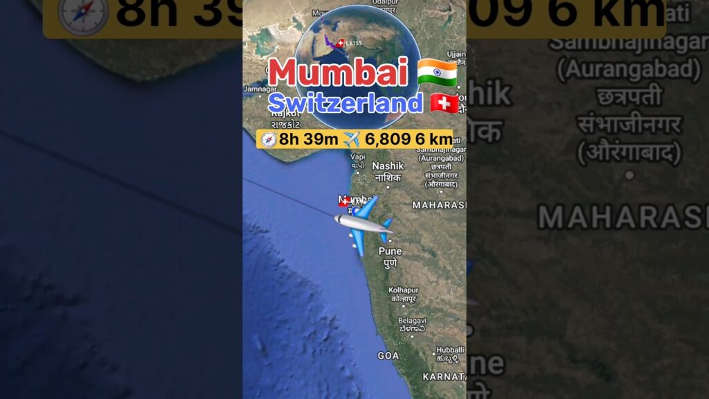 Mumbai to Switzerland flight Route || India 🇮🇳 to Switzerland 🇨🇭 || Swiss ✈️ #travel #flight #jarny
